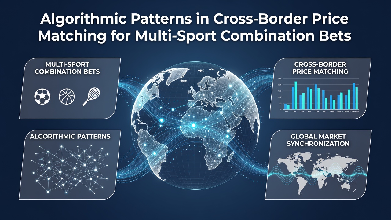 Visual representation of algorithmic price matching across international sports betting platforms for multi-sport bets