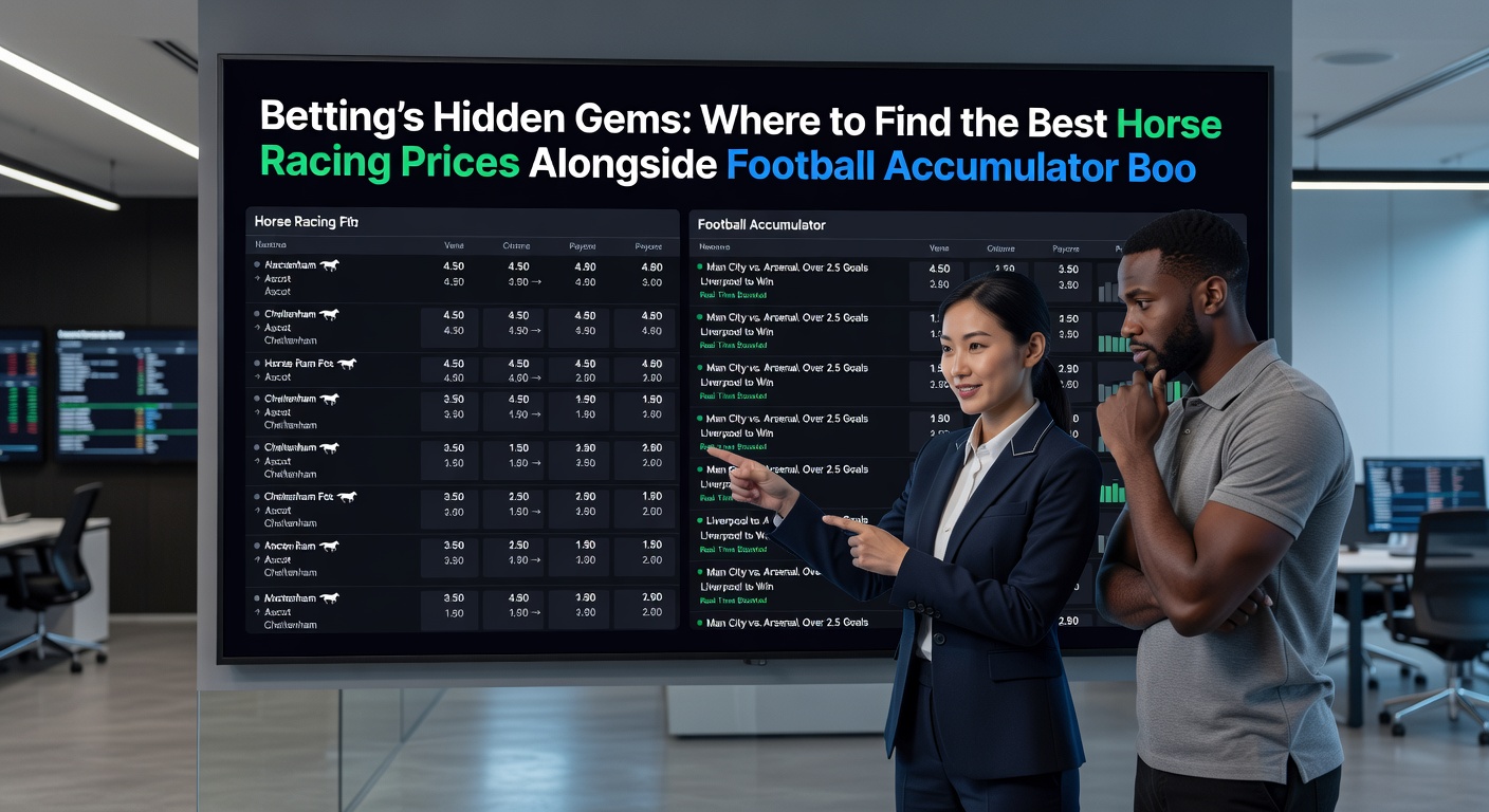 Dynamic graphic of a football accumulator slip with boosting arrows and stacked odds, illustrating enhanced multi-bet returns