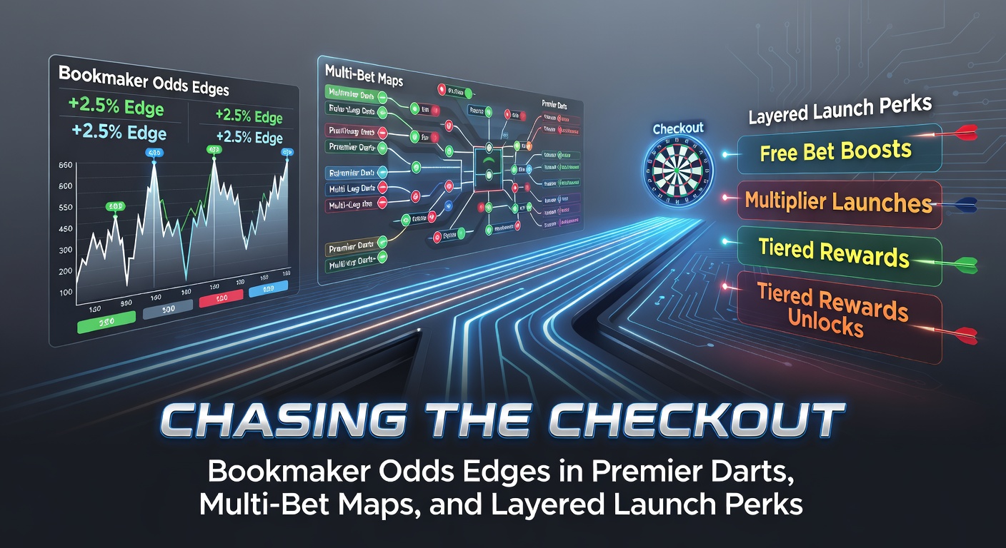 Professional darts player mid-throw, targeting the checkout on a brightly lit board during a Premier League match