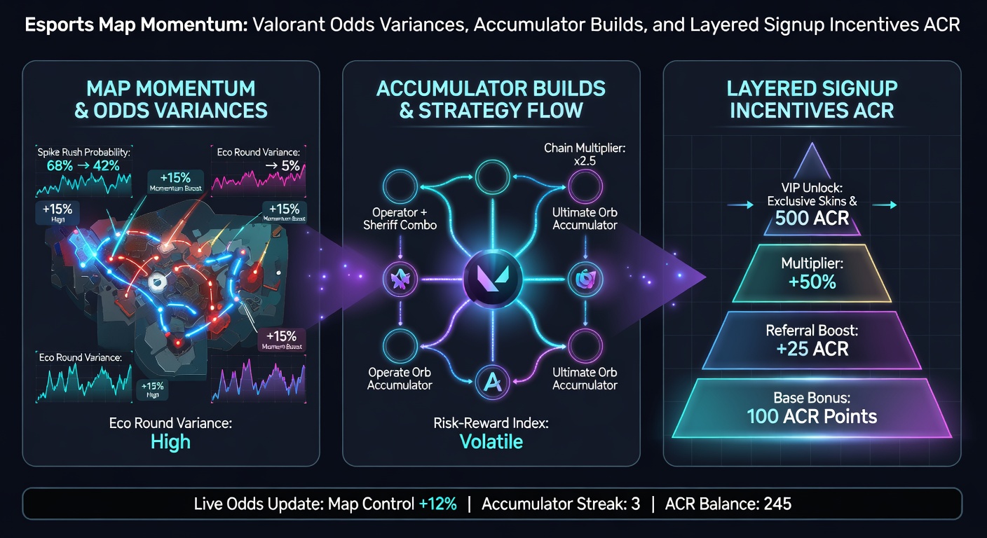 Comparison of betting platform interfaces displaying Valorant accumulator options and signup rewards